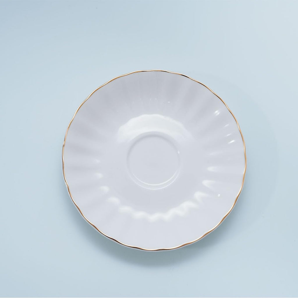 Bone China Floral Tea Cup & Saucer Set with Spoon – 7 oz