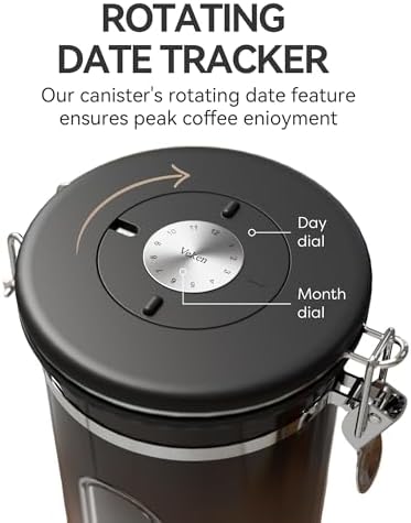 Veken Airtight Coffee Canister with Window 22oz – Black
