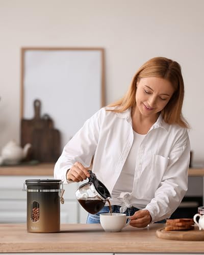 Veken Airtight Coffee Canister with Window 22oz – Black