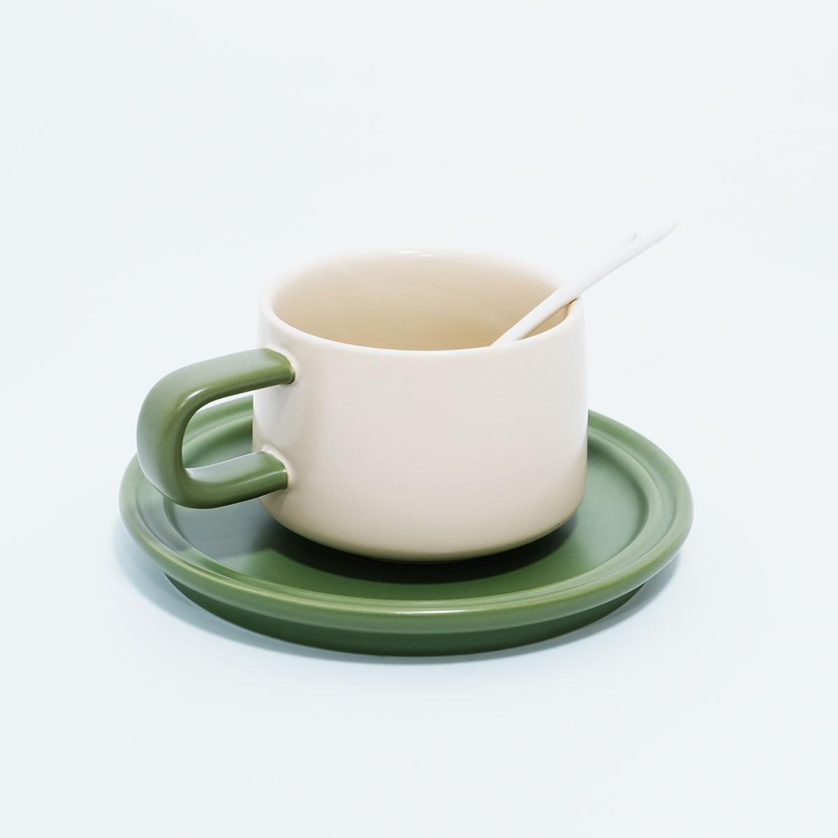 Bone China Floral Tea Cup & Saucer Set with Spoon – 7 oz