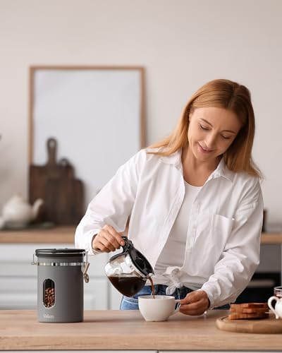 Veken Airtight Coffee Canister with Window 22oz – Black