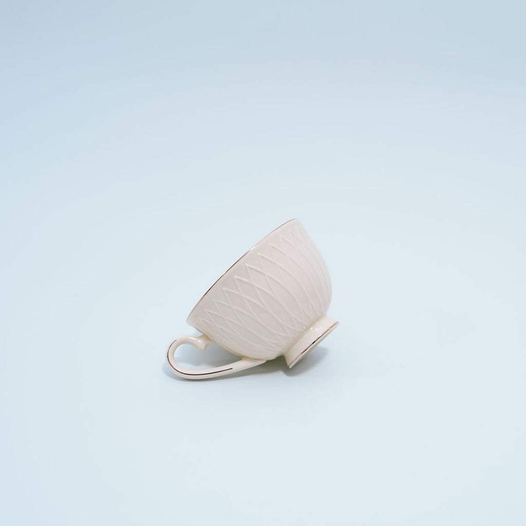 Bone China Floral Tea Cup & Saucer Set with Spoon – 7 oz