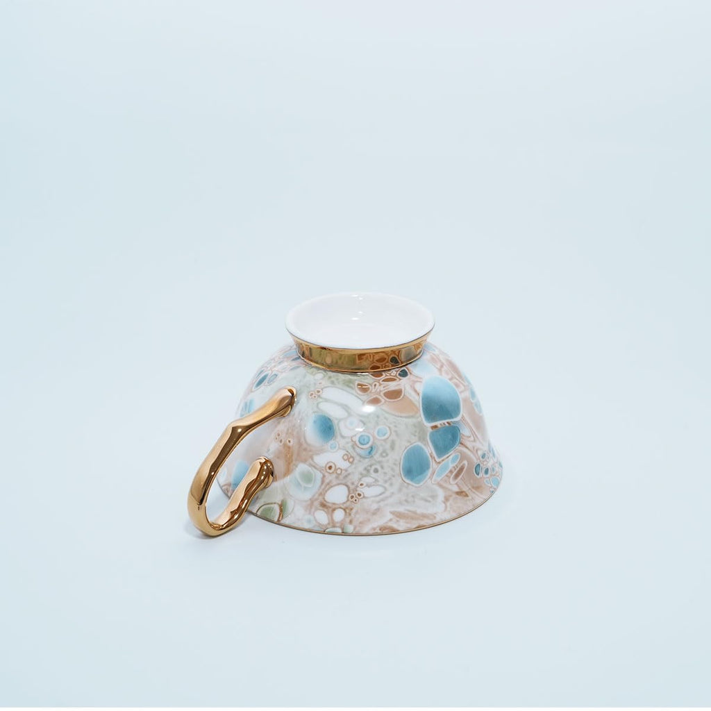 Bone China Floral Tea Cup & Saucer Set with Spoon – 7 oz