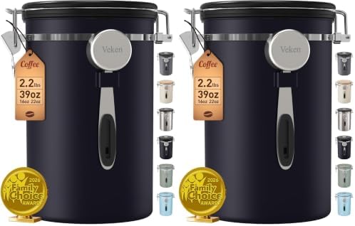 Veken Airtight Coffee Canister 39oz – Gray