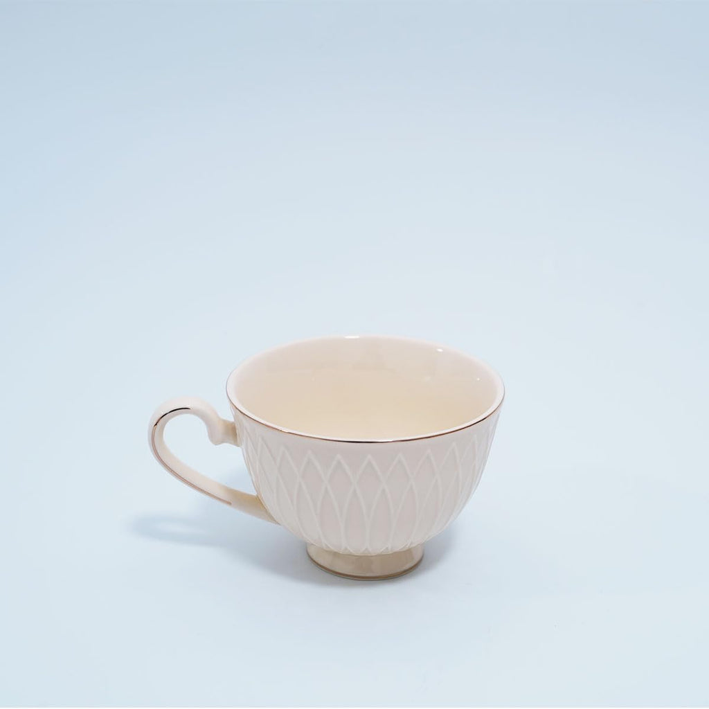 Bone China Floral Tea Cup & Saucer Set with Spoon – 7 oz