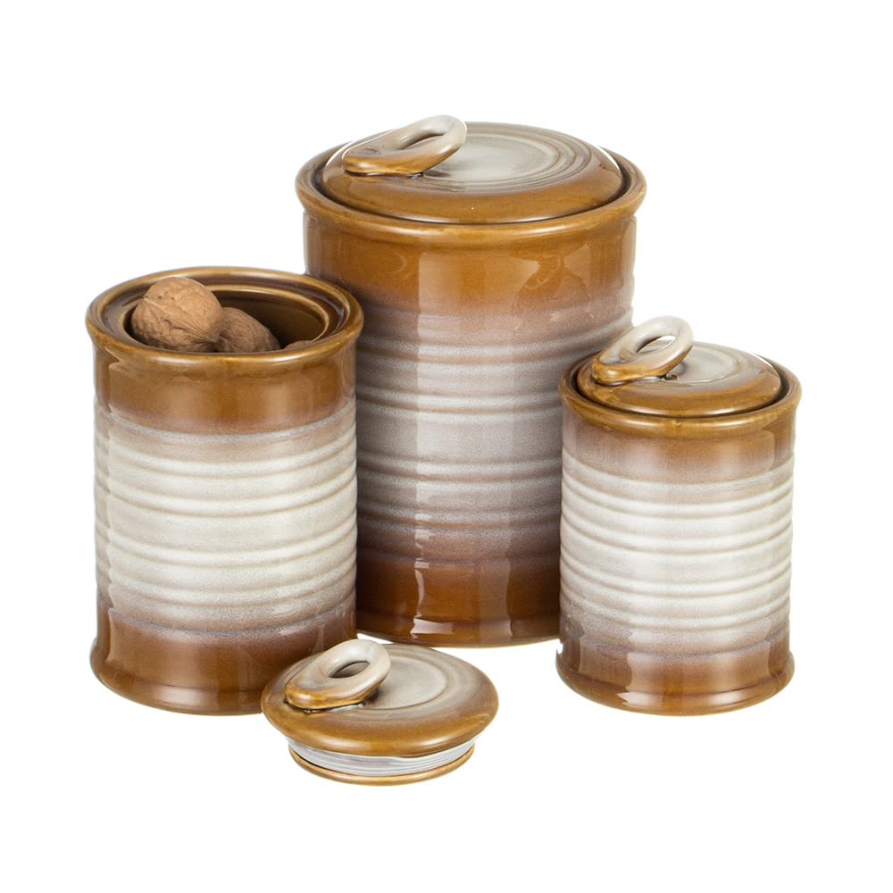 Nihow Blue Ceramic Canister Set of 4 – Airtight Lids, 13/22/47/74 oz, Dishwasher Safe