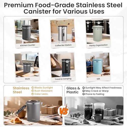 Veken Airtight Coffee Canister 39oz – Gray