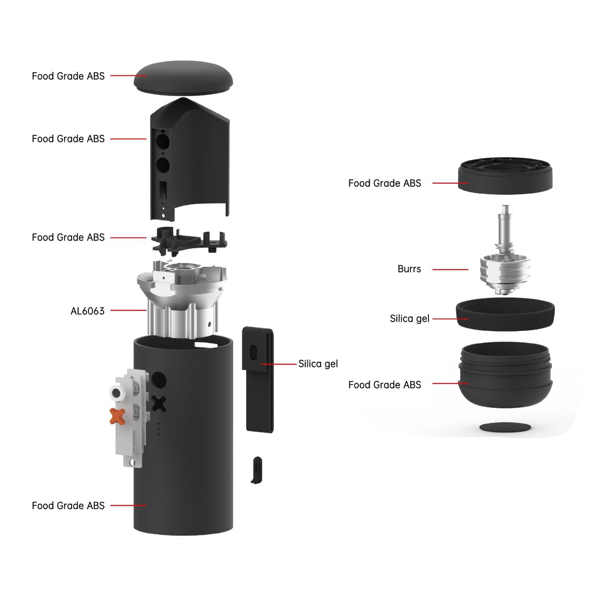 Nuttii Portable Conical Burr Coffee Grinder – Tangerine Orange