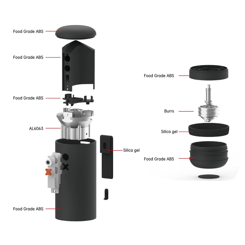 Nuttii Portable Conical Burr Coffee Grinder – Tangerine Orange