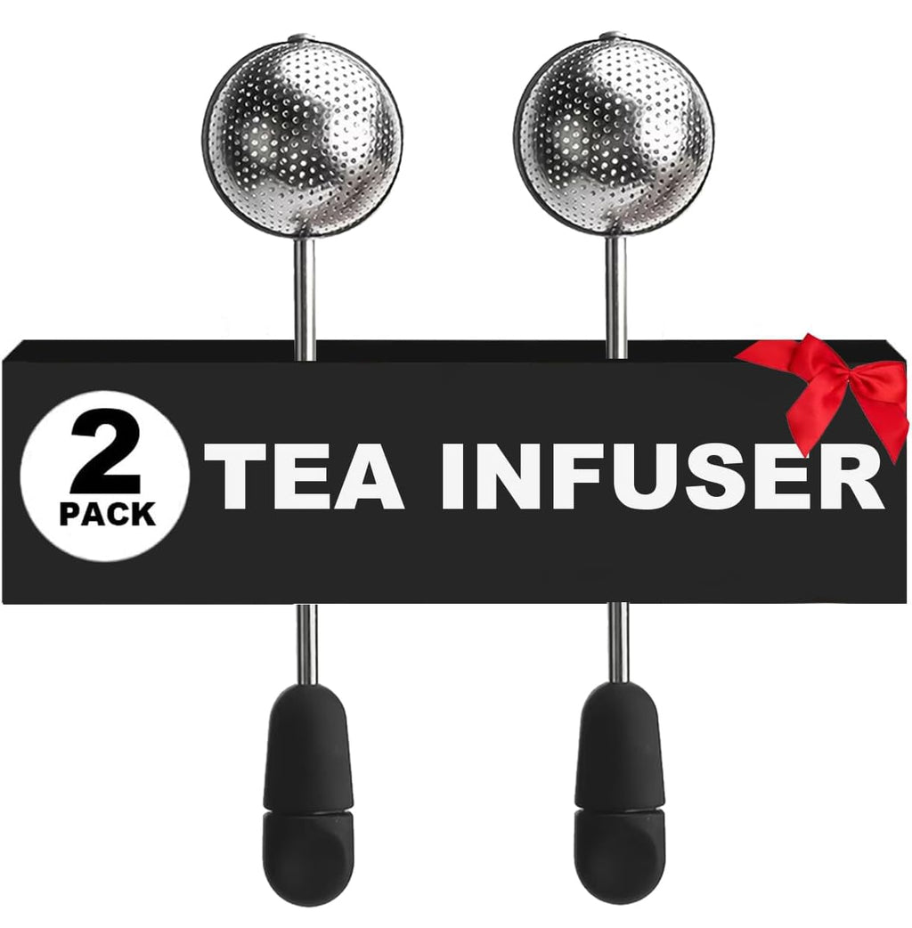 Stainless Steel Tea Ball Infuser Set of 2 – Fine Mesh, Reusable Loose Leaf Tea Strainer