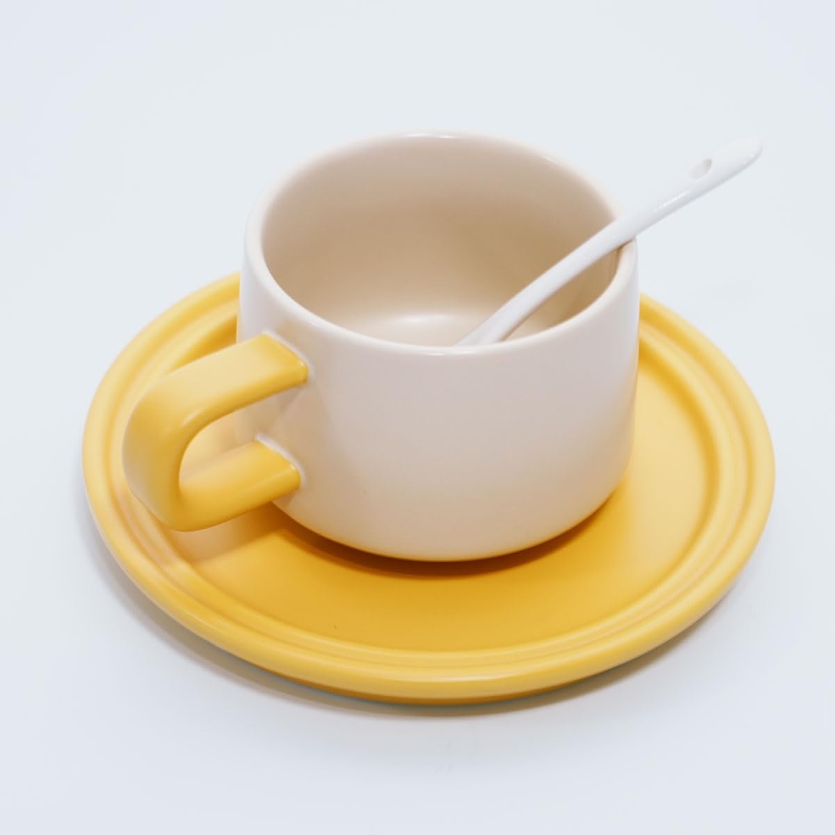 Bone China Floral Tea Cup & Saucer Set with Spoon – 7 oz