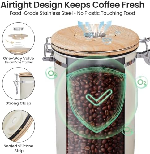 Veken Airtight Coffee Canister 39oz – Gray