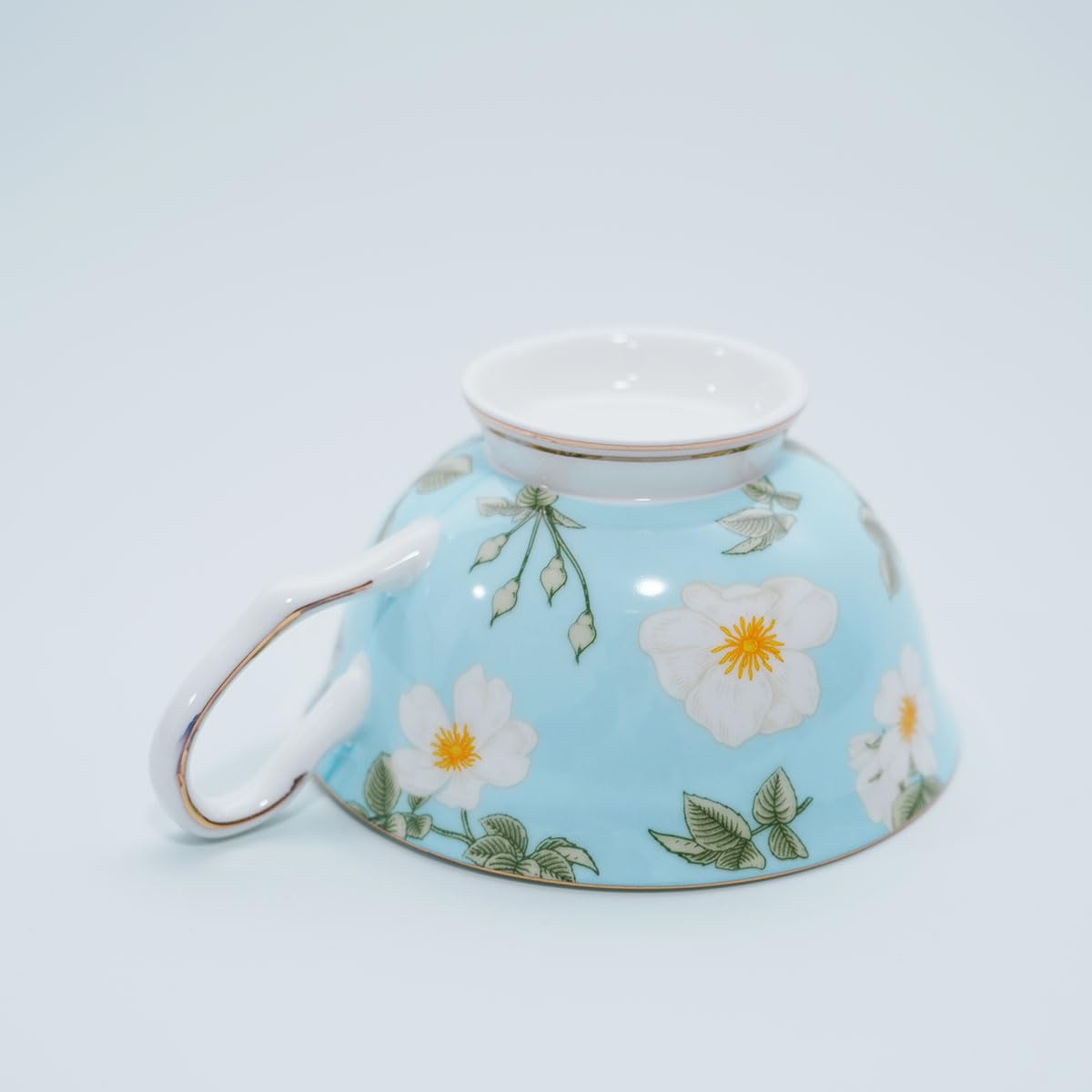 Bone China Floral Tea Cup & Saucer Set with Spoon – 7 oz