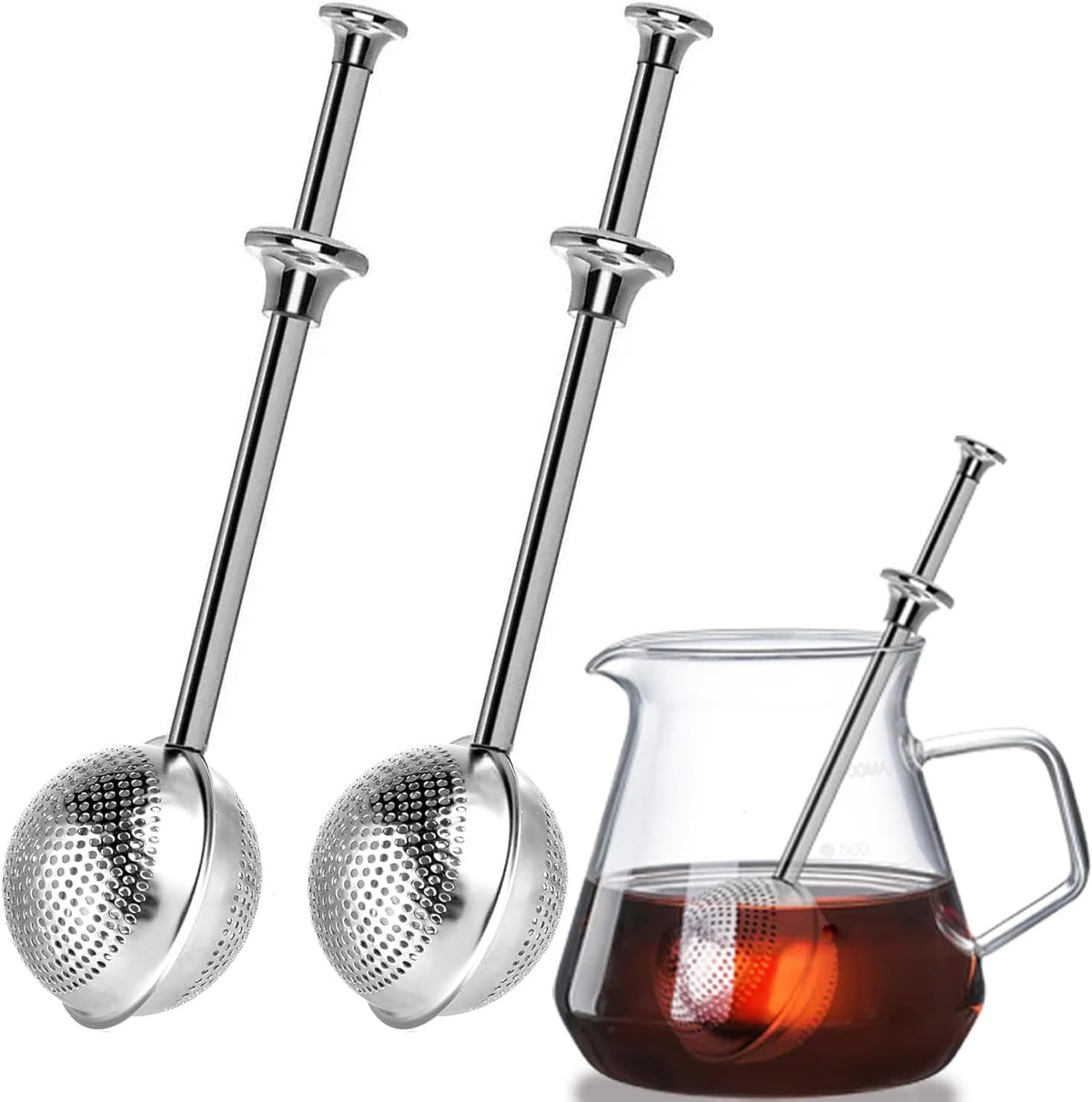 Stainless Steel Tea Ball Infuser Set of 2 – Fine Mesh, Reusable Loose Leaf Tea Strainer