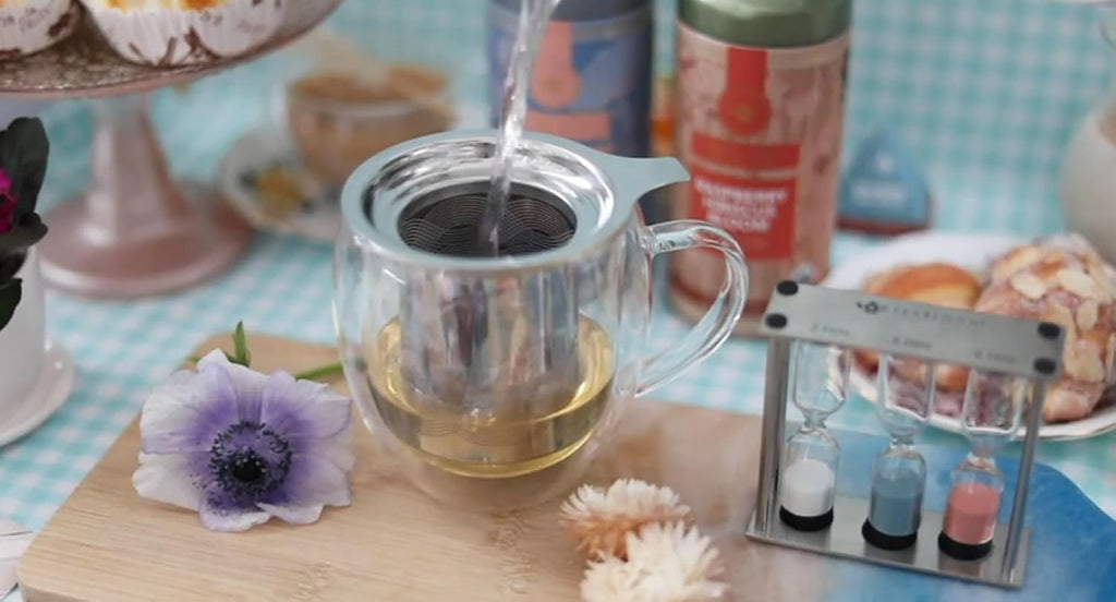 Teabloom 3-Setting Tea Timer – 2, 3 & 5 Minute Hourglass