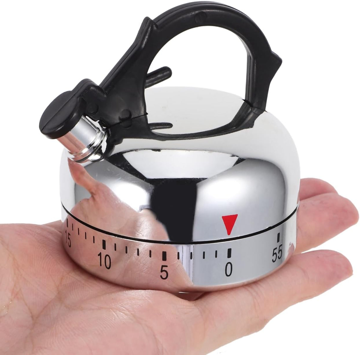 Vintage Tea Kettle Mechanical Kitchen Timer – No Batteries, Portable Countdown