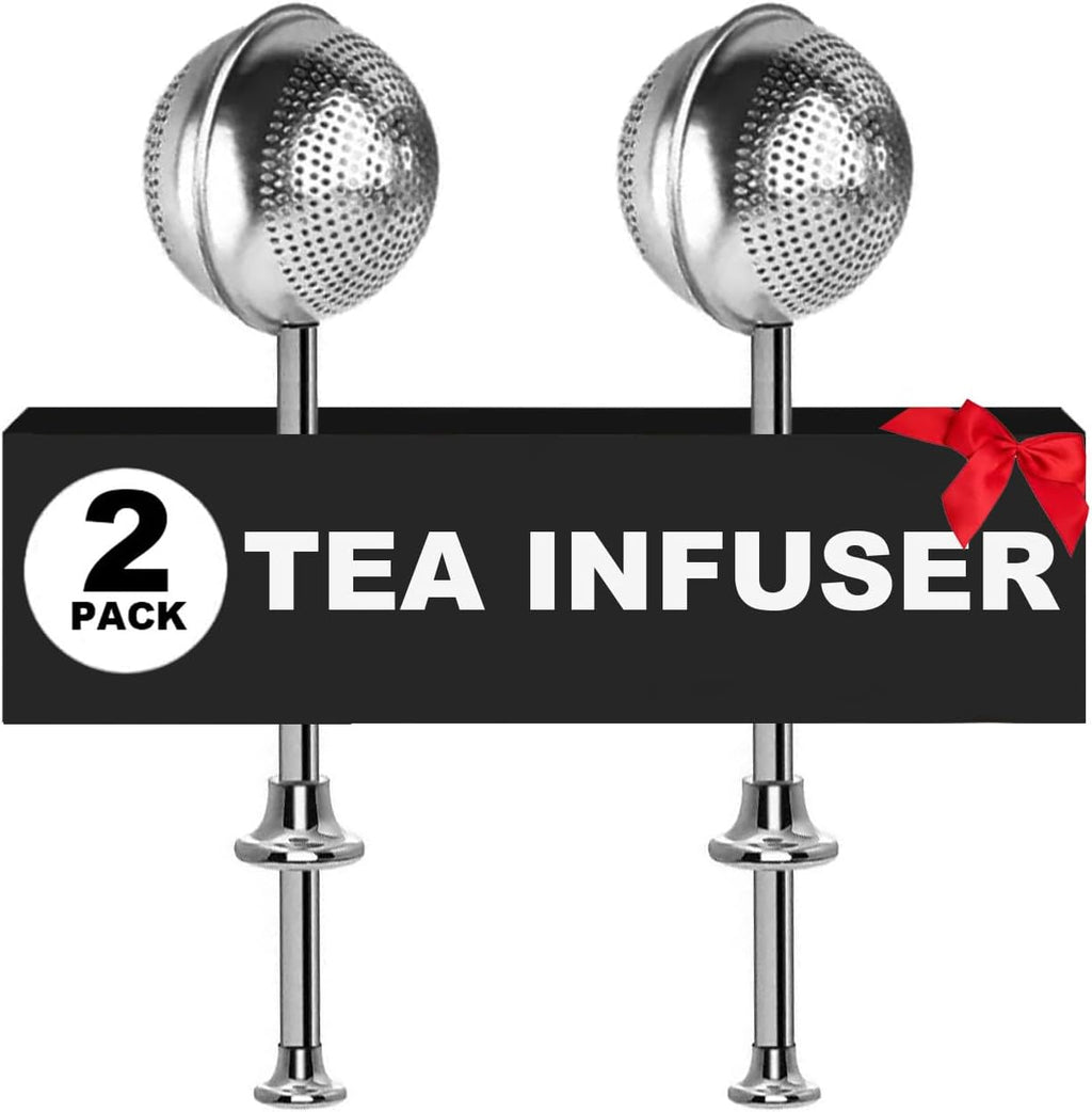 Stainless Steel Tea Ball Infuser Set of 2 – Fine Mesh, Reusable Loose Leaf Tea Strainer