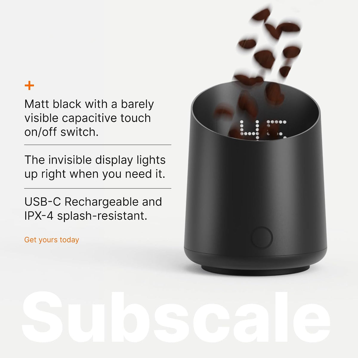 Subminimal SubScale Digital Dosing Cup & Scale – Matte Black, USB-C