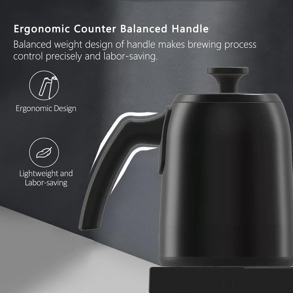 Electric Gooseneck Kettle – ±1°F Temp Control, Brew Timer, 0.6L, 900W