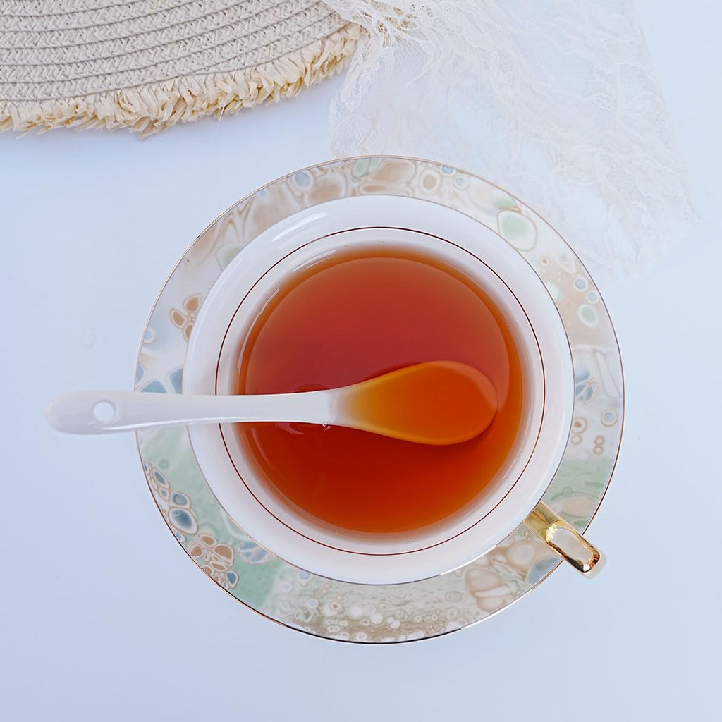 Bone China Floral Tea Cup & Saucer Set with Spoon – 7 oz
