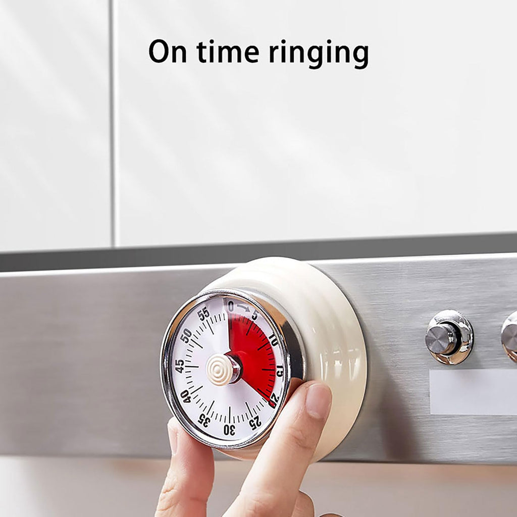 Vintage Stainless Steel Magnetic Kitchen Timer – 60 Min