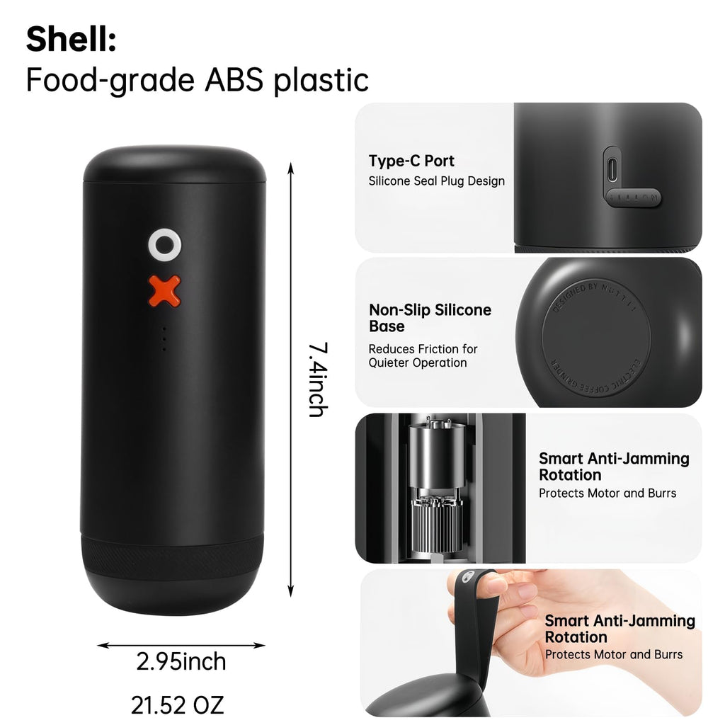 Nuttii Portable Conical Burr Coffee Grinder – Tangerine Orange