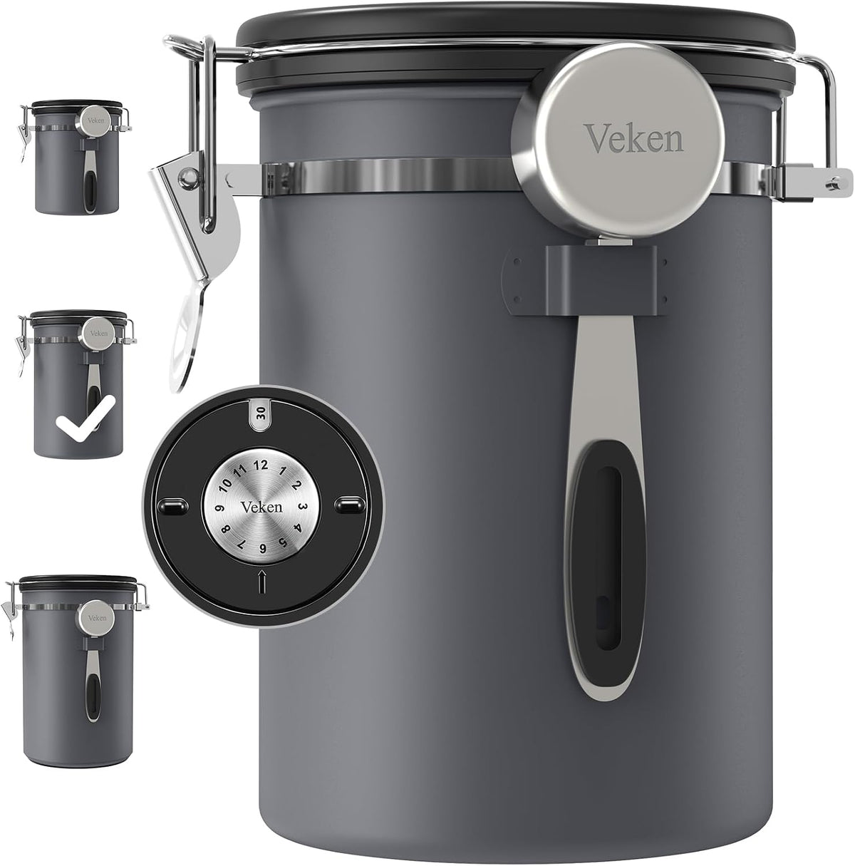 Veken Airtight Coffee Canister 39oz – Gray