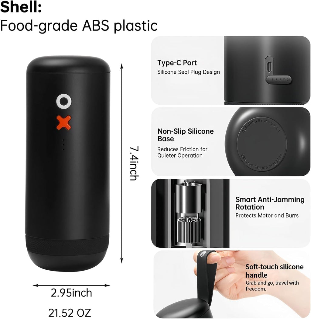 Nuttii Portable Conical Burr Coffee Grinder – Tangerine Orange