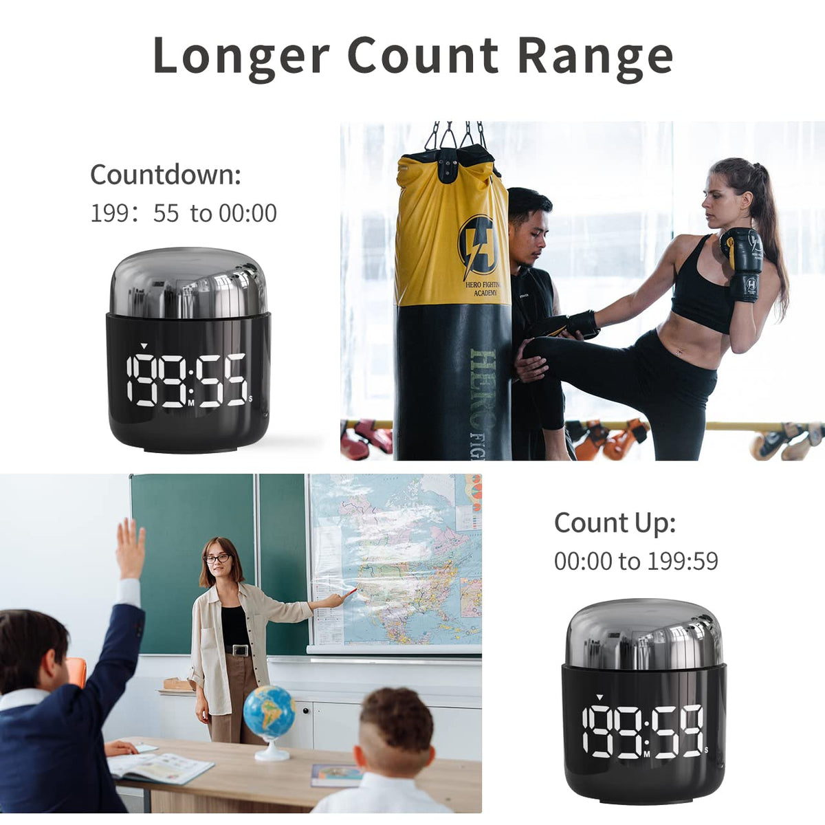 LED Countdown & Count-Up Kitchen Timer – Gold