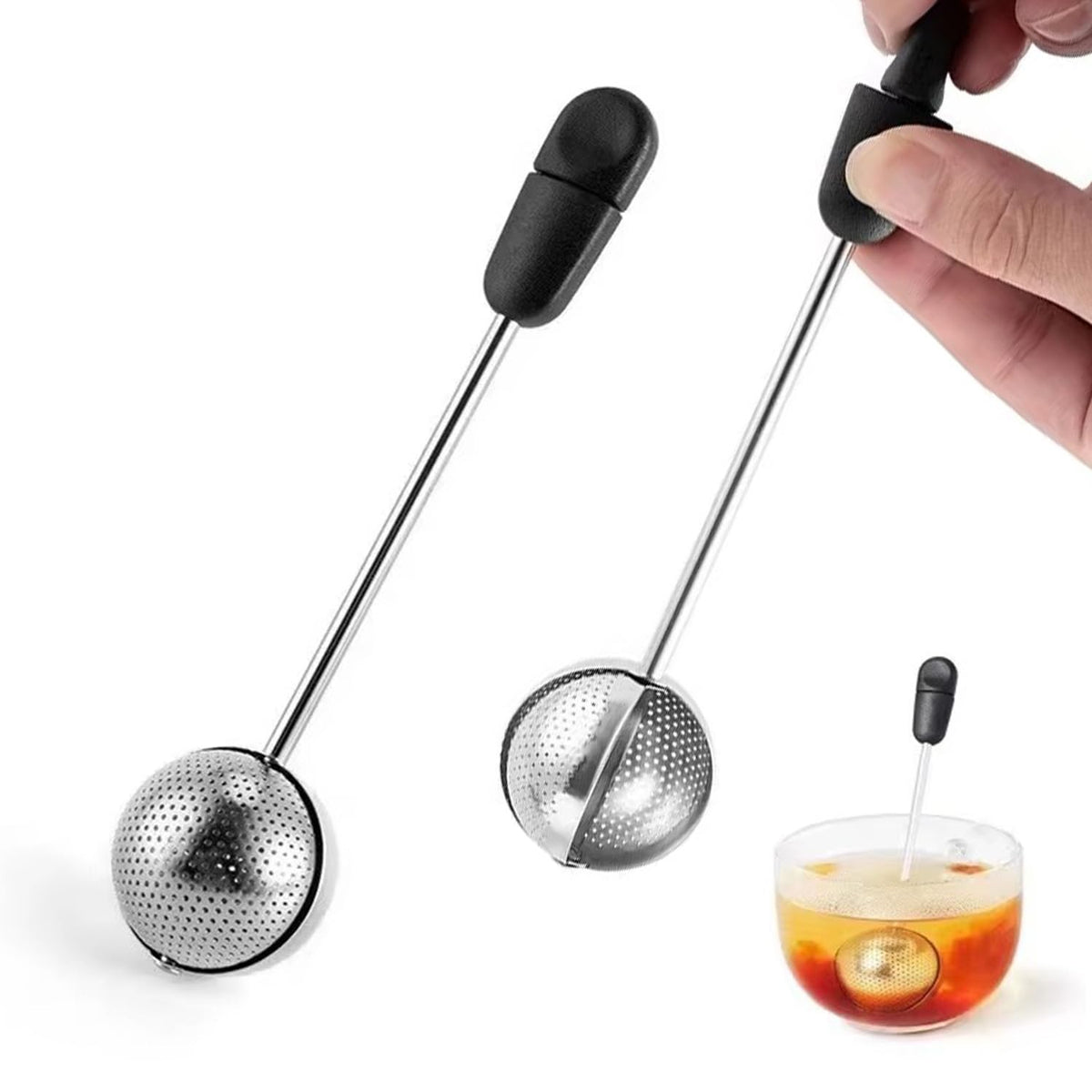 Stainless Steel Tea Ball Infuser Set of 2 – Fine Mesh, Reusable Loose Leaf Tea Strainer