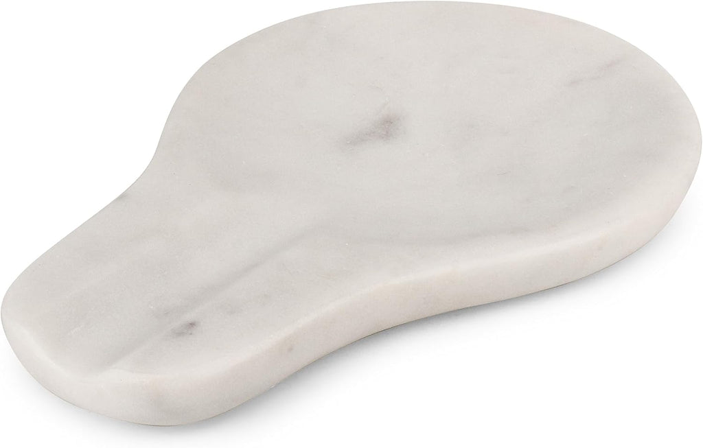 Marble Spoon Rest – 7" x 5" Oval, Heat-Resistant, Non-Slip, Handcrafted in India