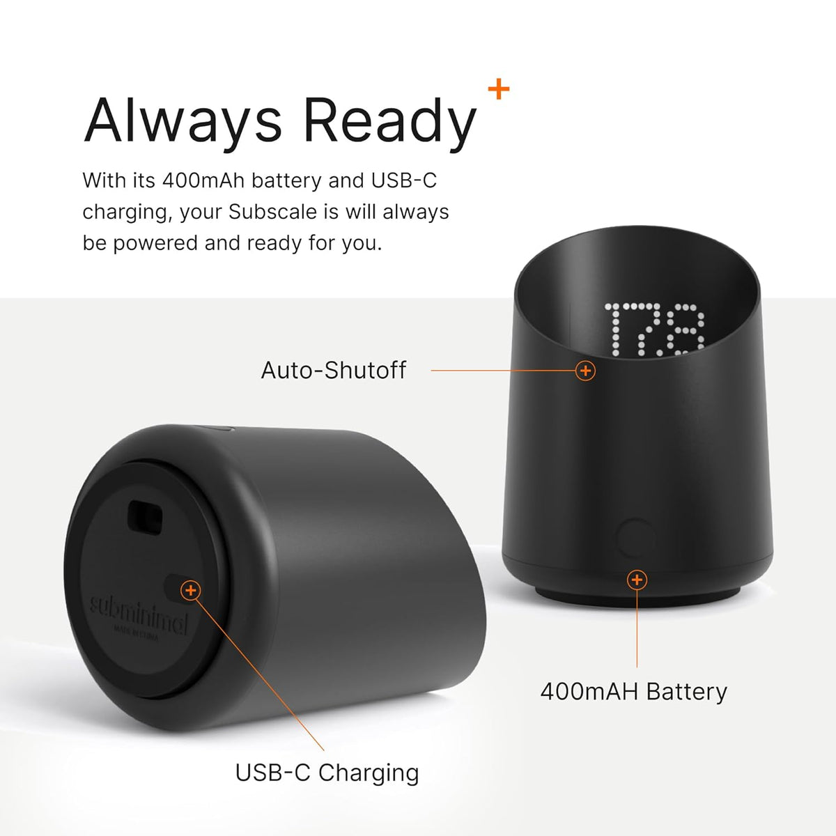 Subminimal SubScale Digital Dosing Cup & Scale – Matte Black, USB-C