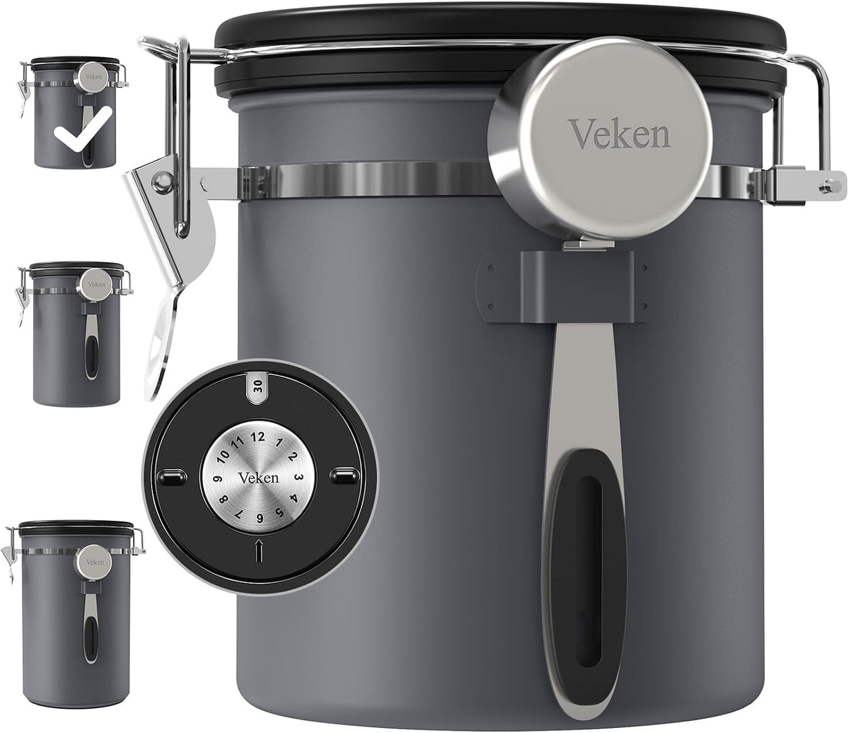 Veken Airtight Coffee Canister 39oz – Gray