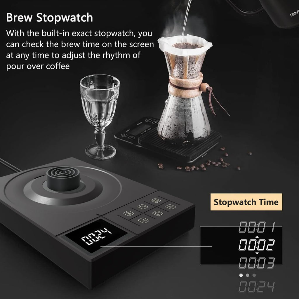 Electric Gooseneck Kettle – ±1°F Temp Control, Brew Timer, 0.6L, 900W