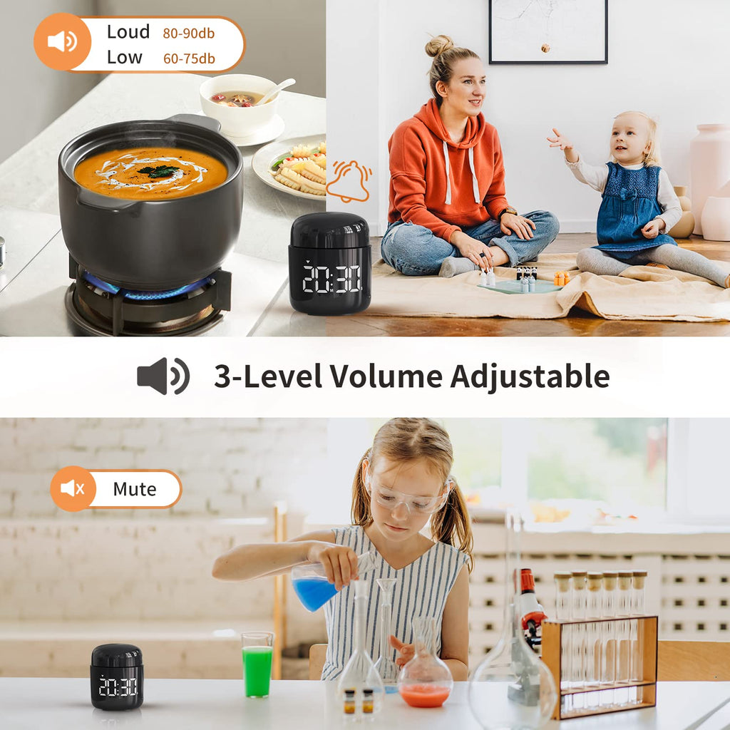LED Countdown & Count-Up Kitchen Timer – Gold