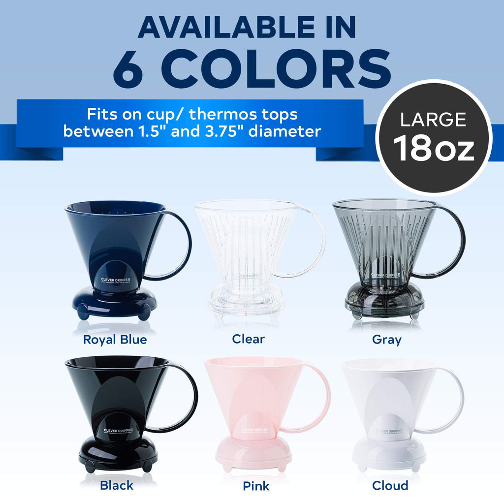 Clever Coffee Dripper & 100 Filters – 18 oz, BPA-Free, Immersion Brew