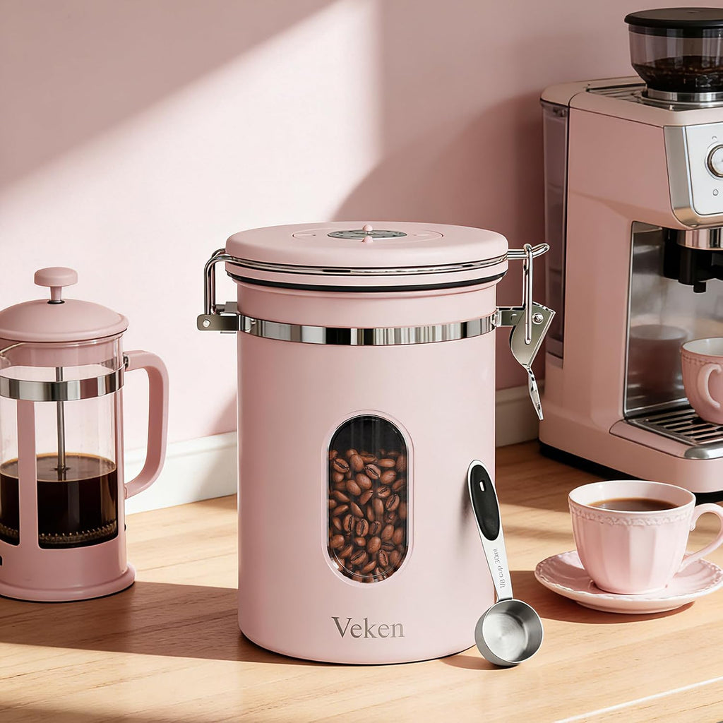 Veken Airtight Coffee Canister with Window 22oz – Black