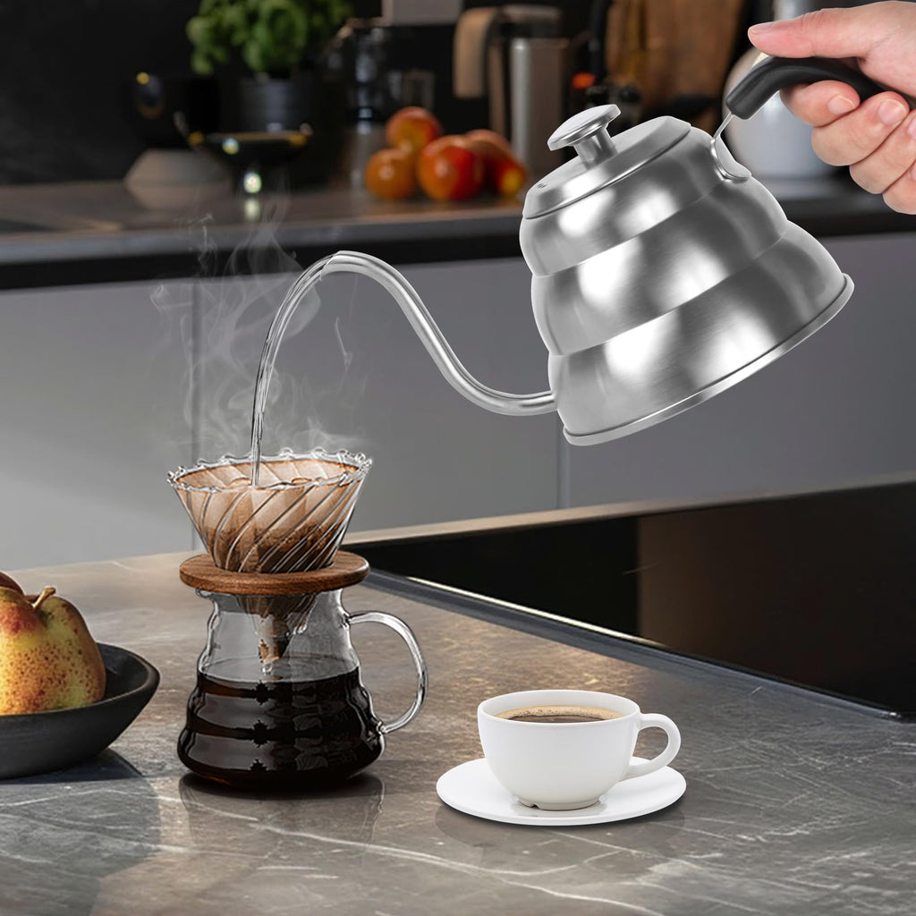 Stovetop Gooseneck Kettle with Thermometer – 40oz Stainless Steel, Pour Over