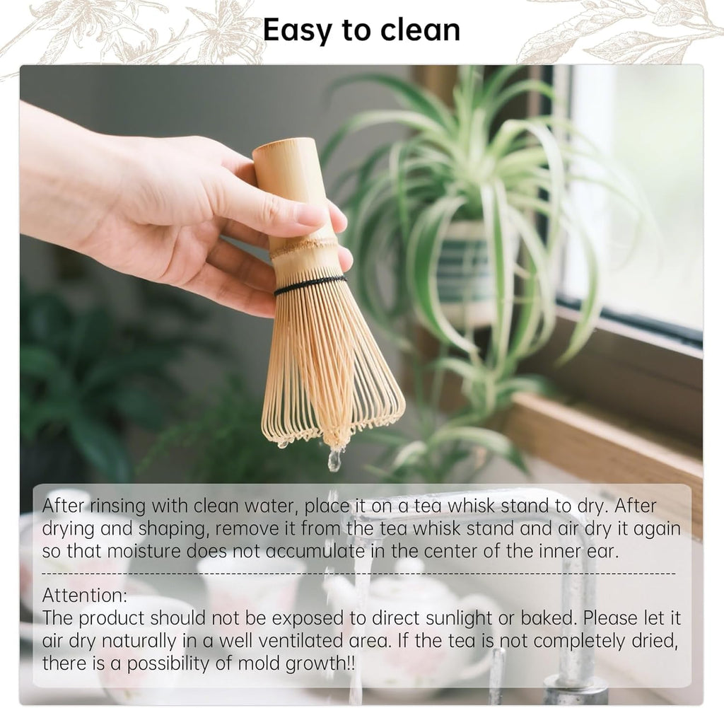 5-Piece Matcha Whisk Set – Green Ceramic Chawan, Bamboo Whisk, Scoop & Sifter