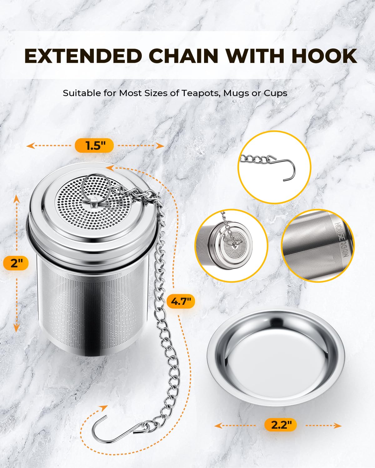 House Again Fine Mesh Tea Infuser, Set of 2