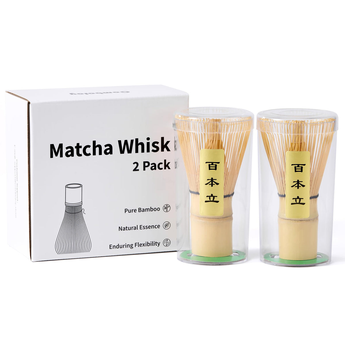 ComboJoy Complete Matcha Kit – Bowl, Whisk, Glass Cup with Straw & Ice Cube Tray for Hot & Iced Matcha