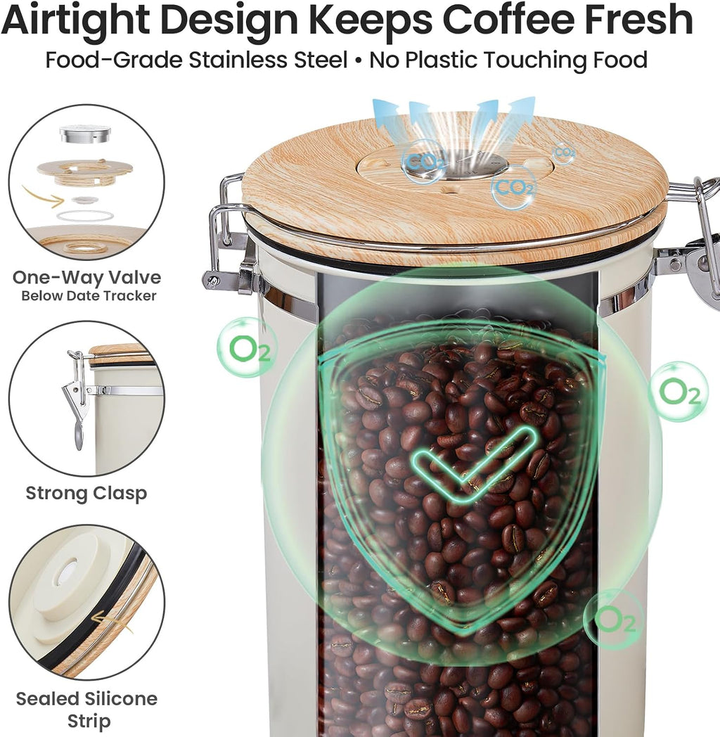 Veken Airtight Coffee Canister 39oz – Gray