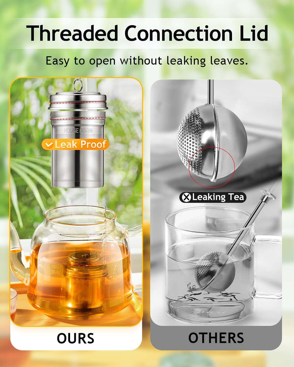 House Again Fine Mesh Tea Infuser, Set of 2
