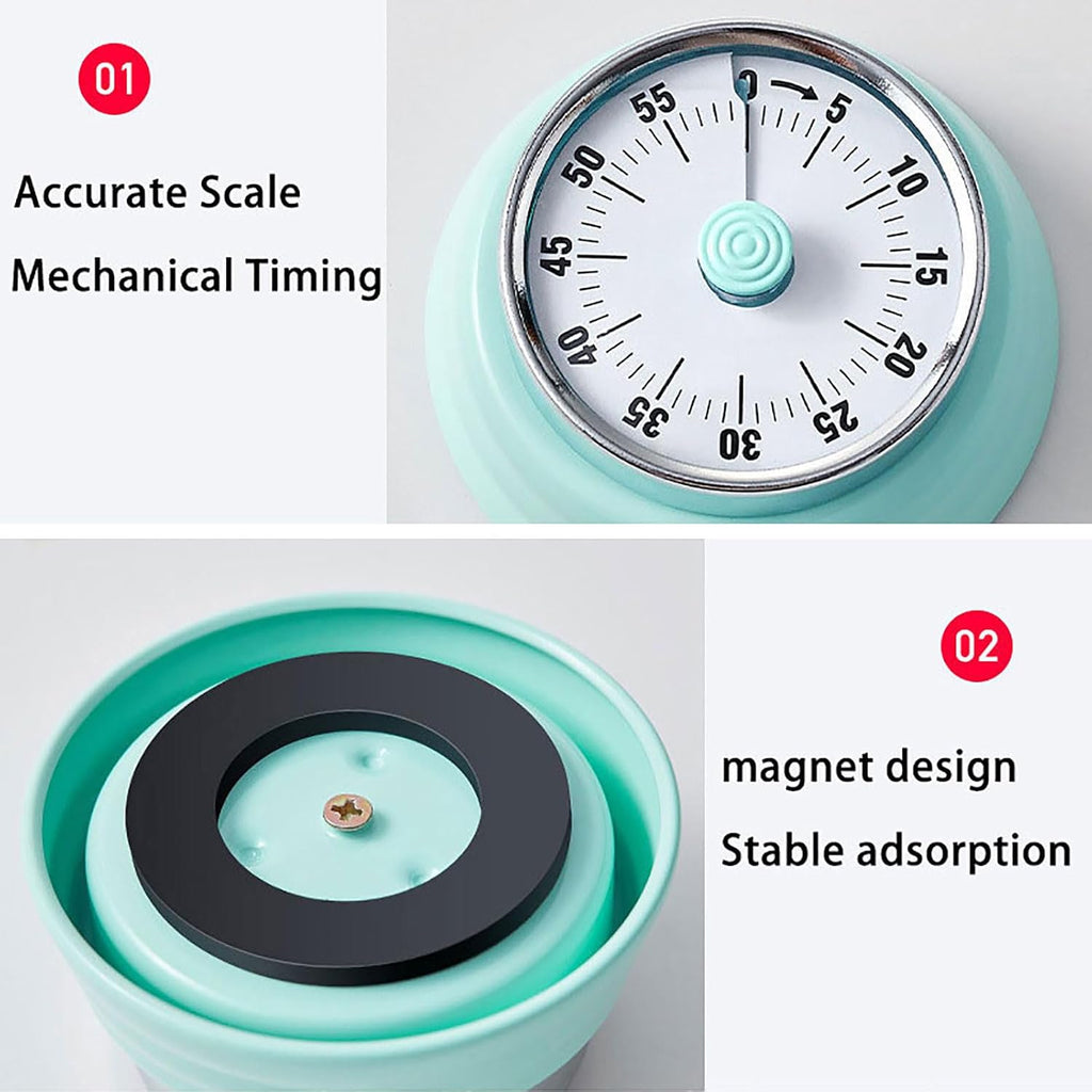 Vintage Stainless Steel Magnetic Kitchen Timer – 60 Min
