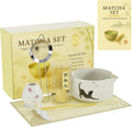 8-Piece Cat Print Matcha Set – Japanese Tea Ceremony Kit with Bamboo Accessories for Home Rituals