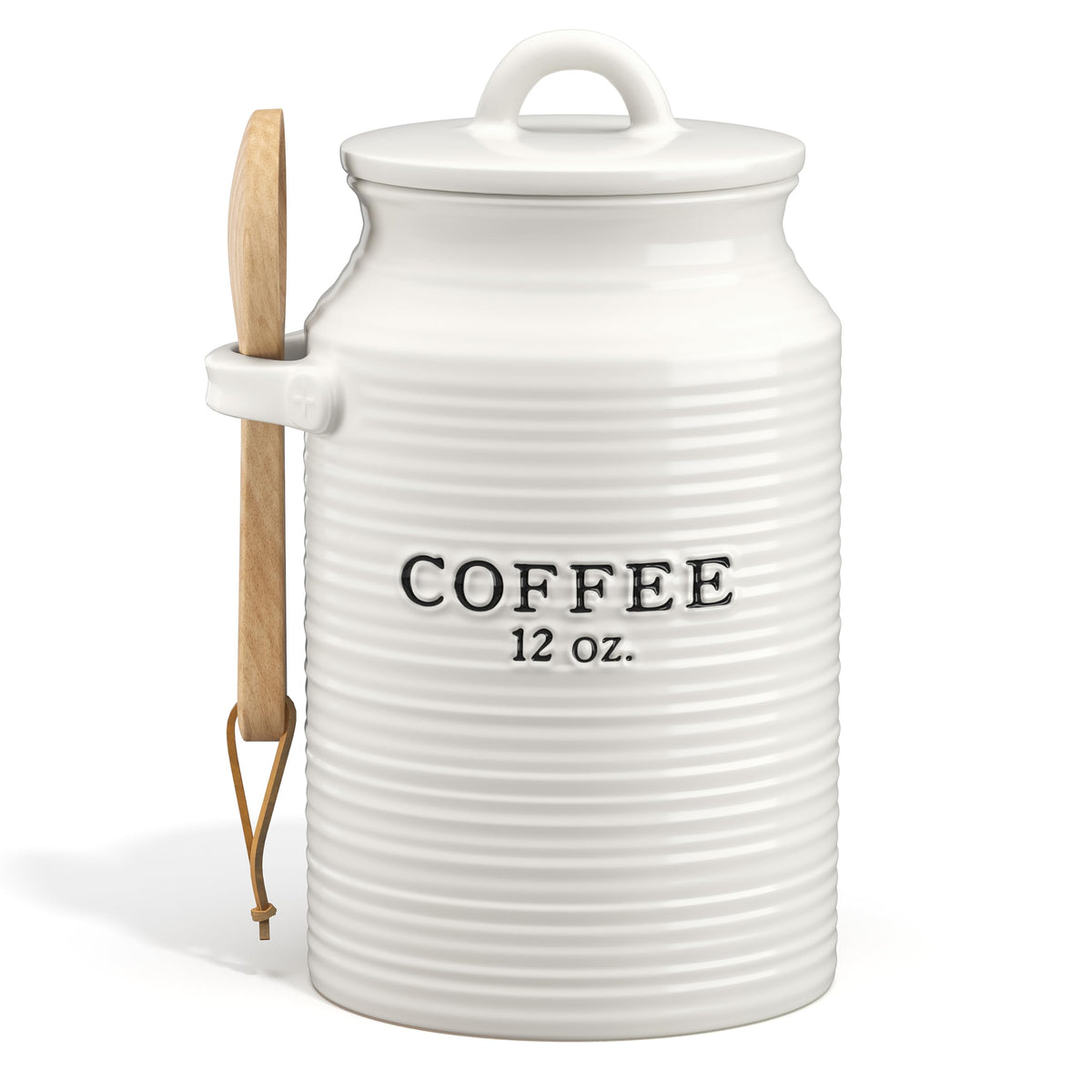 Barnyard Designs Ceramic Kitchen Canister Set of 3 – White Farmhouse, Coffee/Sugar/Tea, Airtight