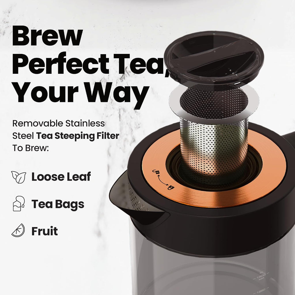 Viante Luxury Tea Set with Electric Kettle & Infuser