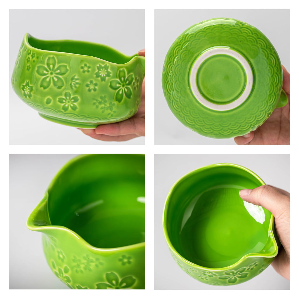 TEANAGOO 7-Piece Black Matcha Set – Ceramic Chawan, Whisk, Holder & Sifter for Ceremony & Latte
