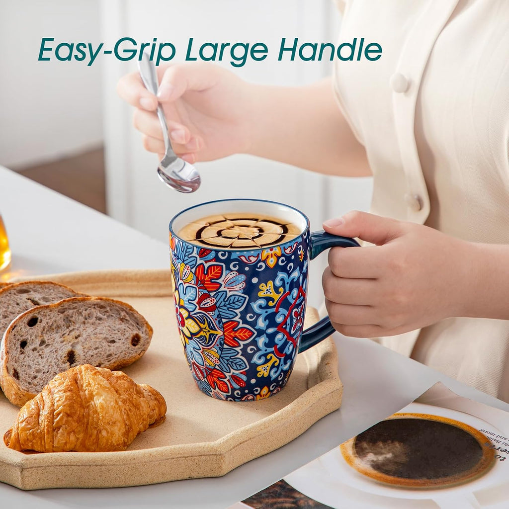 Vancasso SIMI Bohemian Ceramic Mugs Set of 6 – 16oz