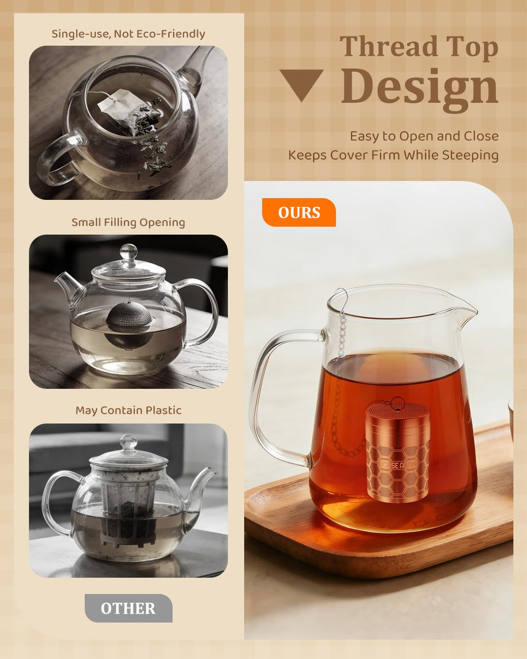 House Again Fine Mesh Tea Infuser, Set of 2